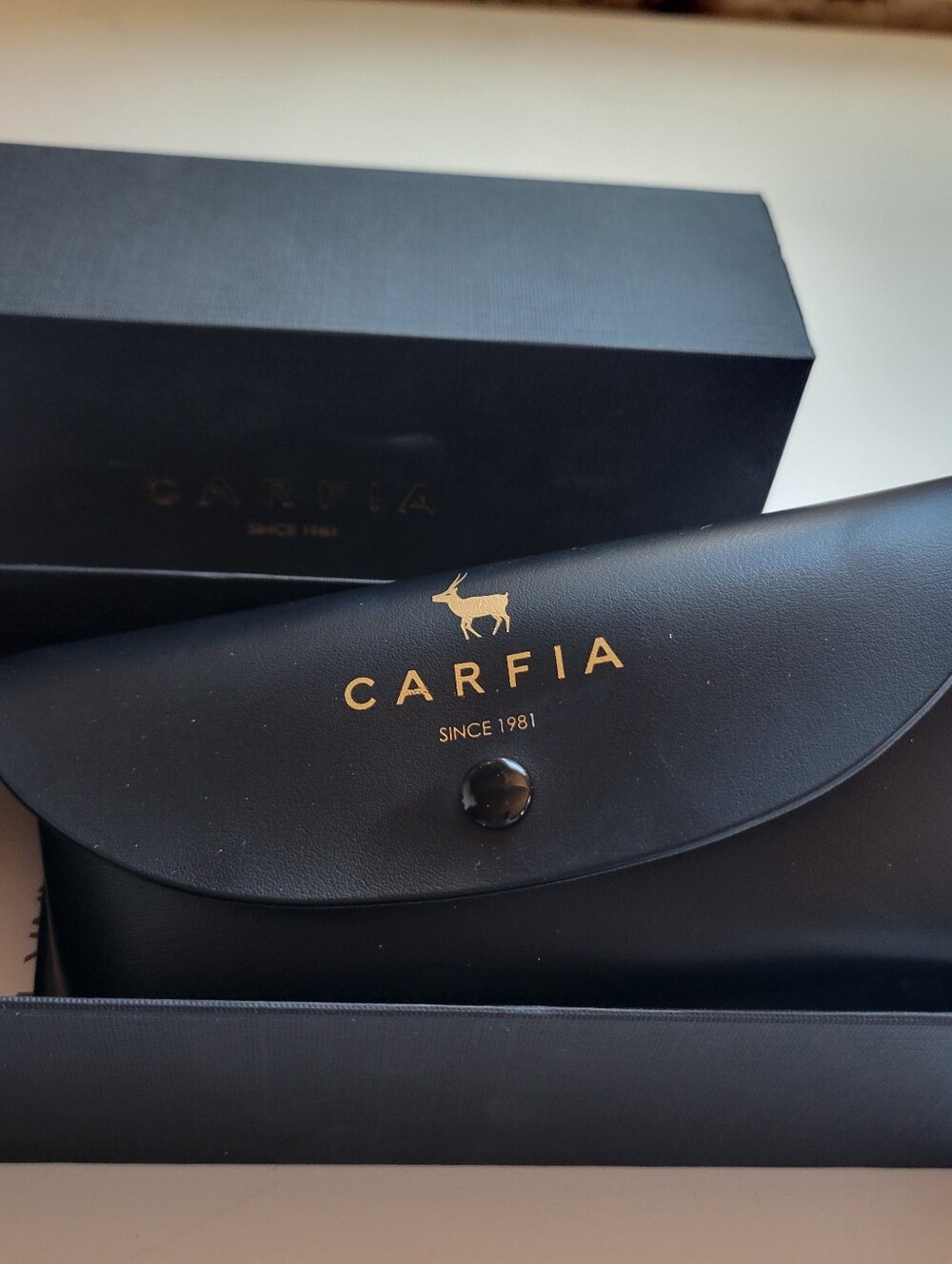 CARFIA Black Sunglasses With Case with Gold Logo